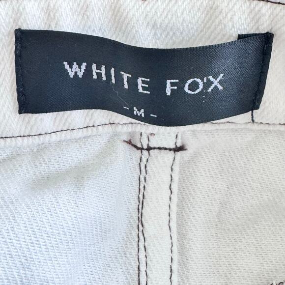 WHITE FOX Power Hour Denim Mini Skirt /  Secret Identity Bustier Top Off-White M - Picture 8 of 16